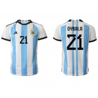 Moški Nogometni dresi Argentina Paulo Dybala #21 Domači SP 2022 Kratek Rokav